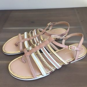 COLE HAAN Leather “strappy” flat buckle sandals 8B
